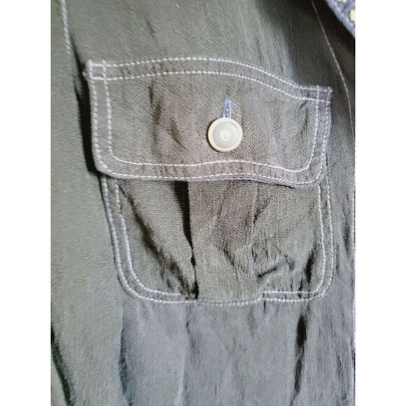 Monique Fashions‎ 12 Women's Vintage Blouse Shirt Beaded Studded Navy Blue L/S - Picture 3 of 11